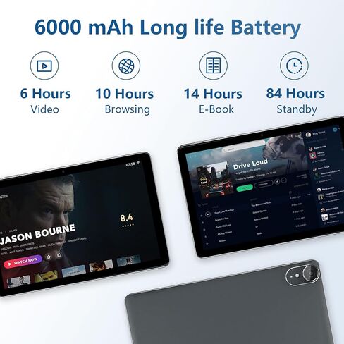 كمبيوتر لوحي ECOPAD مقاس 10.1 بوصة يعمل بنظام Android 13، وذاكرة وصول عشوائي 6 جيجابايت وذاكرة قراءة فقط 64 جيجابايت وذاكرة تخزين داخلية 512 جيجابايت قابلة للتوسيع، أجهزة لوحية رباعية النواة، شاشة لمس IPS عالية الدقة ومكبرات صوت مزدوجة، أجهزة لوحية Wi-Fi  in Kuwait