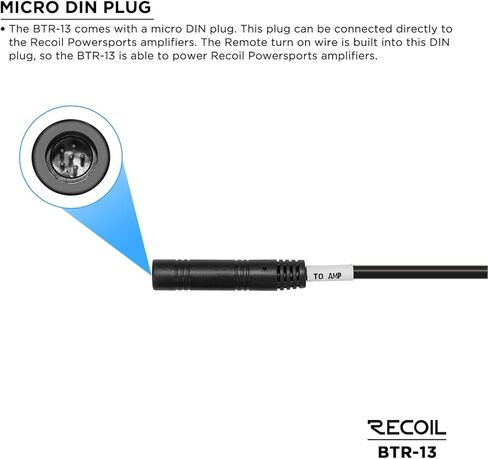 RECOIL BTR-13 وحدة تحكم صوت بلوتوث مقاومة للماء - مفتاح نمط كارلينج، IPX6، 24 بت HD، بلوتوث 5.1 APTX-HD، مدخل Aux لـ UTV، ATV، Marine، Truck، Car in Saudi Arabia