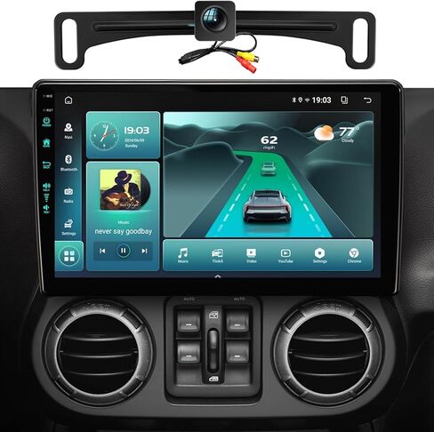 5GWiFi6(1201Mbs) ستيريو راديو السيارة لسيارة جيب رانجلر JK مع CarPlay Android Auto، كاميرا خلفية عالمية 1080P لوحة ترخيص عكسية in Kuwait