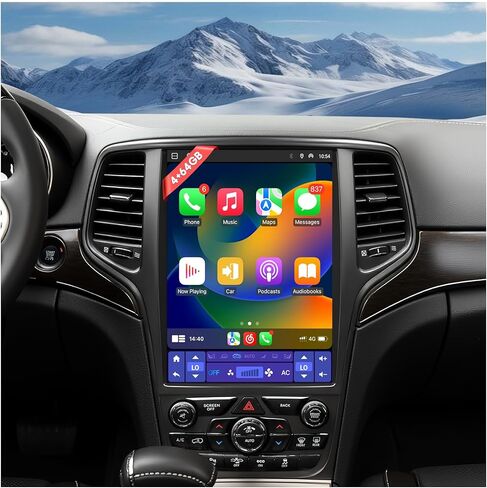 راديو سيارة طراز T مقاس 12.1 بوصة لسيارة Grand Cherokee 2014-2022 وحدة رأس 8 Core 4GB+64GB مع شاشة لمس CarPlay/Android مع كاميرا احتياطية 1080P ترقية ستيريو مع Fm/Am، GPS، بلوتوث واي فاي in Kuwait