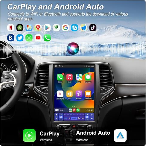 راديو سيارة طراز T مقاس 12.1 بوصة لسيارة Grand Cherokee 2014-2022 وحدة رأس 8 Core 4GB+64GB مع شاشة لمس CarPlay/Android مع كاميرا احتياطية 1080P ترقية ستيريو مع Fm/Am، GPS، بلوتوث واي فاي in Kuwait
