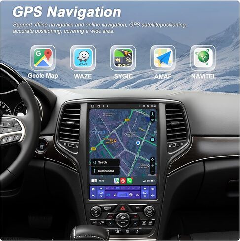 راديو سيارة طراز T مقاس 12.1 بوصة لسيارة Grand Cherokee 2014-2022 وحدة رأس 8 Core 4GB+64GB مع شاشة لمس CarPlay/Android مع كاميرا احتياطية 1080P ترقية ستيريو مع Fm/Am، GPS، بلوتوث واي فاي in Kuwait