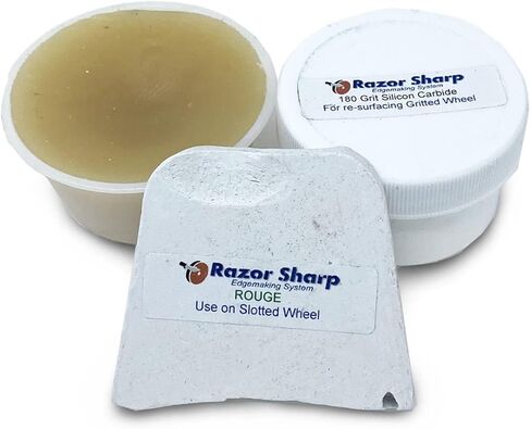 Accessories Pack Including Conditioning Wax, Jeweler’s Rouge and Silicon Carbide Grit | Made in the USA in Saudi Arabia