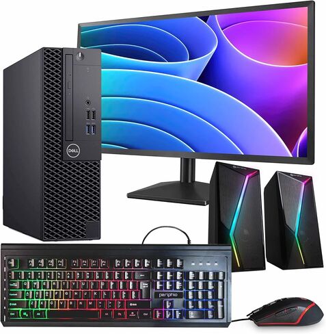 الكمبيوتر المكتبي Dell OptiPlex 3060 | انتل كور i5 الجيل الثامن سداسي النواة | 16 جيجا رام | 1 تيرابايت اس اس دي | ويندوز 11 برو | شاشة LCD مقاس 24 بوصة | WiFi + Bluetooth | مكبر صوت RGB | (متجدد) in Kuwait