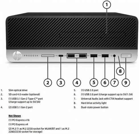 HP ProDesk 600 G5 SFF Comuter Desktop, Intel Core i5-9500, 256GB SSD, 8GB RAM, WiFi, Bluetooth, Keyboard & Mouse, Windows 11 i5 PC (Renewed) in Saudi Arabia