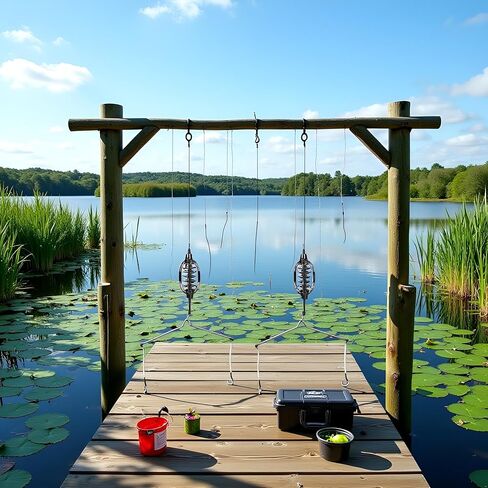 GANPUB 2Pcs Carp Fishing Feeder Baits Cage, Spring Fish with Holder, Inline Methods Tackle Baits Cage Hook Rigs Set Sinkers Feeder Tackle Fishing Sinkers in Saudi Arabia