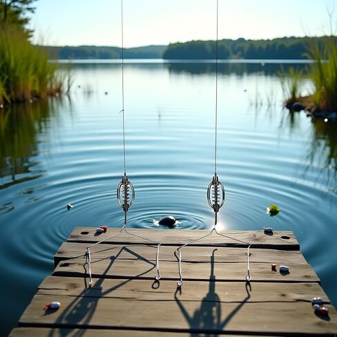 GANPUB 2Pcs Carp Fishing Feeder Baits Cage, Spring Fish with Holder, Inline Methods Tackle Baits Cage Hook Rigs Set Sinkers Feeder Tackle Fishing Sinkers in Saudi Arabia