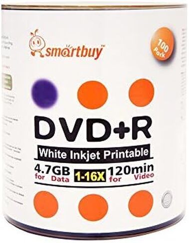 Smart Buy 3000 Pack DVD+R 4.7gb 16x White Printable Inkjet Blank Media Record Disc, 3000 Disc 3000pk in Saudi Arabia