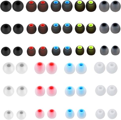 Earbud Replacement Tips 54Pcs S+M+L，Ear Bud Rubber Tips Silicone Earbud Tips Earbud Covers Silicone Tips Headphone Covers for Ears Headphone Ear Covers Replacement (Inner Hole 3.8mm -5.1mm) in Saudi Arabia