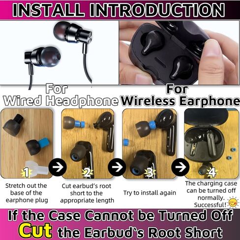 Earbud Replacement Tips 54Pcs S+M+L，Ear Bud Rubber Tips Silicone Earbud Tips Earbud Covers Silicone Tips Headphone Covers for Ears Headphone Ear Covers Replacement (Inner Hole 3.8mm -5.1mm) in Saudi Arabia