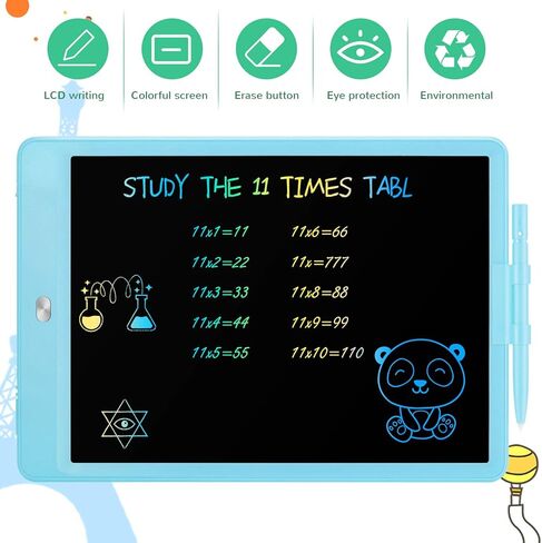 tekfun شعبية LCD حزمة الكمبيوتر اللوحي الكتابة، لوحة خربش للأطفال، 10 بوصة قوس قزح لوحة الرسم خربش مجلس ألعاب تعليمية تعليمية لمدة 3 4 5 6 سنوات الفتيان الفتيات هدية عيد ميلاد in Kuwait
