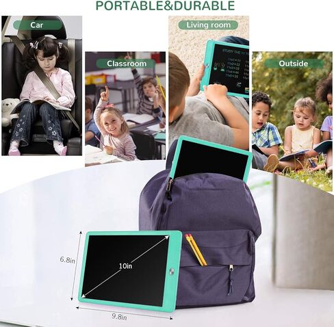 tekfun شعبية LCD حزمة الكمبيوتر اللوحي الكتابة، لوحة خربش للأطفال، 10 بوصة قوس قزح لوحة الرسم خربش مجلس ألعاب تعليمية تعليمية لمدة 3 4 5 6 سنوات الفتيان الفتيات هدية عيد ميلاد in Kuwait