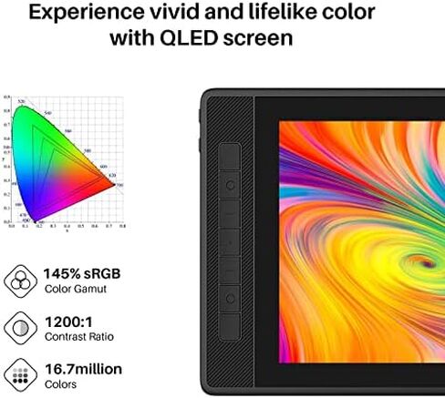 HUION Kamvas Pro 13 2.5K QHD Graphics Monitor Drawing Tablet with Screen and 10 Pack Upgraded Replacement Felt Nibs in Saudi Arabia