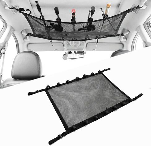 حامل قضيب صيد السيارة لسيارة Subaru XV Forester Outback Impreza BRZ WRX Legacy، رف تخزين قضيب الصيد على سقف السيارة وحزام تخزين القطب وحزام مشبك قابل للتعديل وحامل حامل القطب من الداخل، B in Kuwait