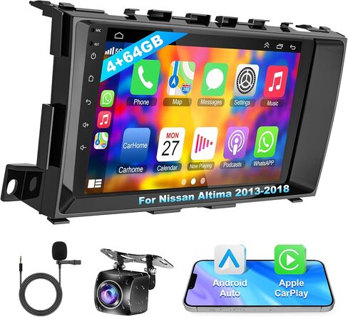 8Core Car Radio GPS Stereo for Nissan Altima 2013 2014 2015 2016 2017 2018 with Wireless CarPlay and Android Auto, 9'' Android 13 Touch Screen Radio Replacement,4G Ram 64G ROM, Reverse Camera in Saudi Arabia