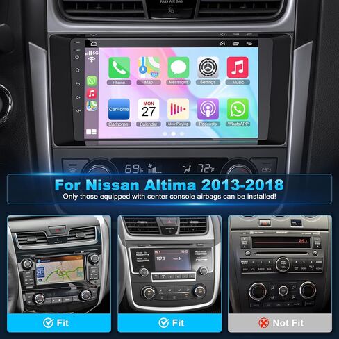8Core Car Radio GPS Stereo for Nissan Altima 2013 2014 2015 2016 2017 2018 with Wireless CarPlay and Android Auto, 9'' Android 13 Touch Screen Radio Replacement,4G Ram 64G ROM, Reverse Camera in Saudi Arabia