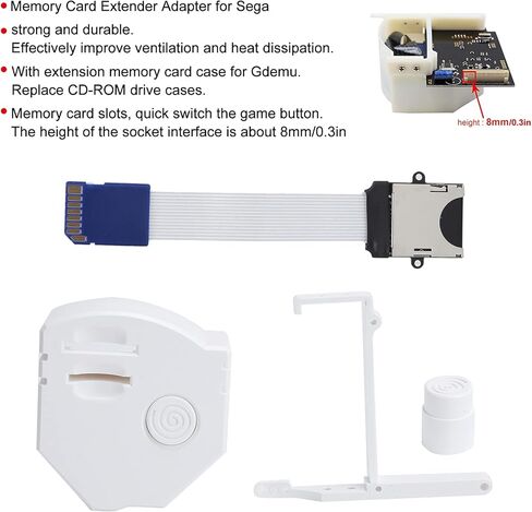 Memory Card Mount Kit, 3D Print Extension Memory Card Extender Adapter Mount Kit for Holder Gdemu, Effective Ventilation and Heat Dissipation(White) in Saudi Arabia