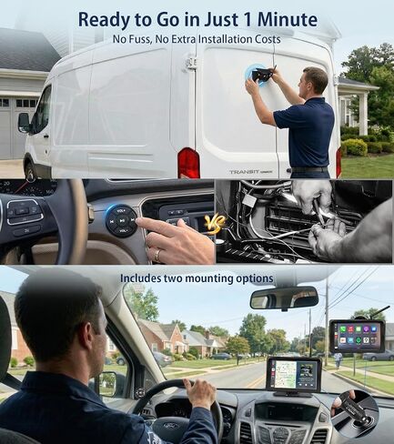 Wireless Backup Camera for Truck RV - 7" Portable Apple CarPlay Android Auto Touchscreen Monitor - 10000mAh Solar Magnetic Rear View Camera for Pickup, Trailer, Camper Van, Fifth Wheel, Box Semi Truck in Saudi Arabia