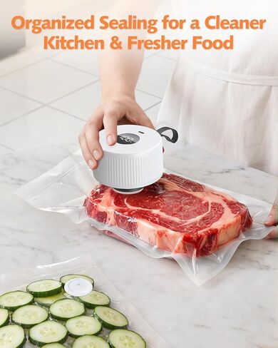 Electric Mason Jar Vacuum Sealer, [2026 Upgraded] One-Piece Handheld Vacuum Sealer Kit for Wide & Regular Mouth Jars, Portable Cordless Sealer for Food Storage, Homesteading & Meal Prep in Saudi Arabia