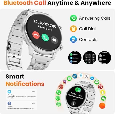 Hwagol Smart Watches for Women Android Phones iPhone Compatible(Bluetooth Call),1.39'' Round Fitness Tracker Heart Rate/Sleep Monitor,100+Sport Modes Pedometer in Saudi Arabia