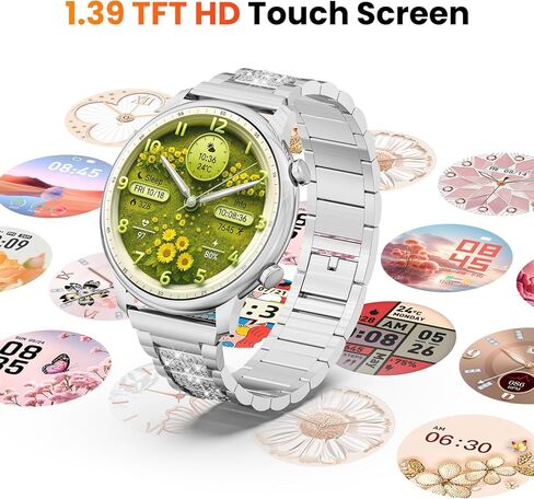 Hwagol Smart Watches for Women Android Phones iPhone Compatible(Bluetooth Call),1.39'' Round Fitness Tracker Heart Rate/Sleep Monitor,100+Sport Modes Pedometer in Saudi Arabia