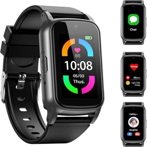 Senior GPS Smart Watch with Fall Detection - 4G LTE Elderly Smartwatch with Real-Time Location, SOS Alerts, and IP67 Waterproof - Ideal for Dementia/Alzheimer’s Safety in Saudi Arabia