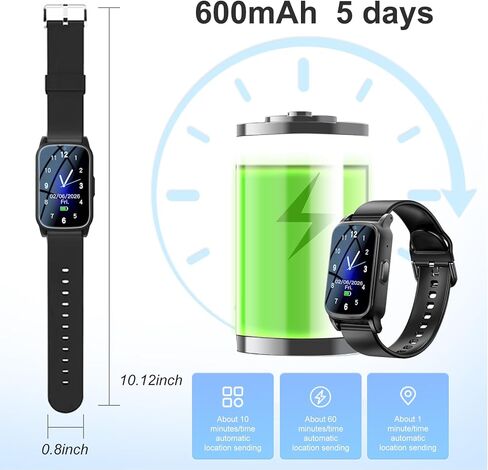 Senior GPS Smart Watch with Fall Detection - 4G LTE Elderly Smartwatch with Real-Time Location, SOS Alerts, and IP67 Waterproof - Ideal for Dementia/Alzheimer’s Safety in Saudi Arabia