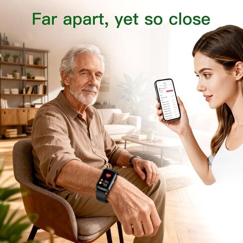 Senior GPS Smart Watch with Fall Detection - 4G LTE Elderly Smartwatch with Real-Time Location, SOS Alerts, and IP67 Waterproof - Ideal for Dementia/Alzheimer’s Safety in Saudi Arabia