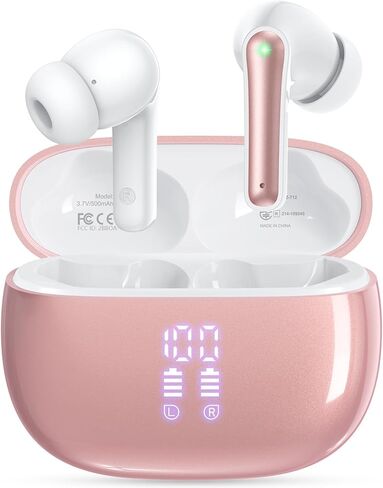 Wireless Earbuds, Bluetooth 5.3 Ear Buds, Headphones with Clear Stereo Sound, 40H Playtime with LED Digital Display, IP7 Earphones Built-in Mic for Phone Tablet Sports Workout in Saudi Arabia