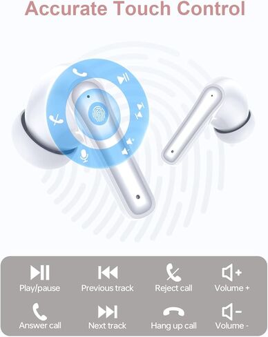 Wireless Earbuds, Bluetooth 5.3 Ear Buds, Headphones with Clear Stereo Sound, 40H Playtime with LED Digital Display, IP7 Earphones Built-in Mic for Phone Tablet Sports Workout in Saudi Arabia