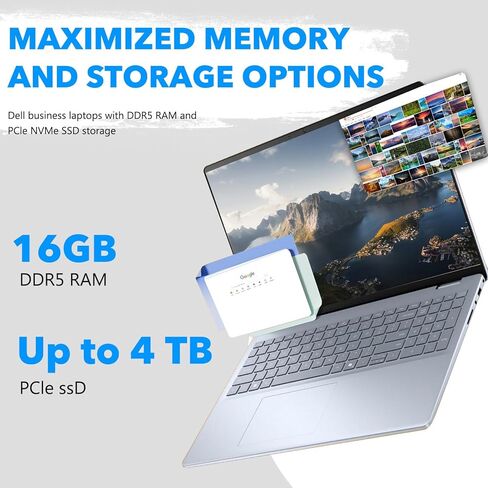 Dell Inspiron 16 Laptop, 16" 16:10 FHD+ (1920 x 1200) Touchscreen Business Laptop, Intel Core 7 150U, 16GB DDR5 RAM, 1TB SSD, Backlit KB with Fingerprint Reader, Windows 11 Pro in Saudi Arabia