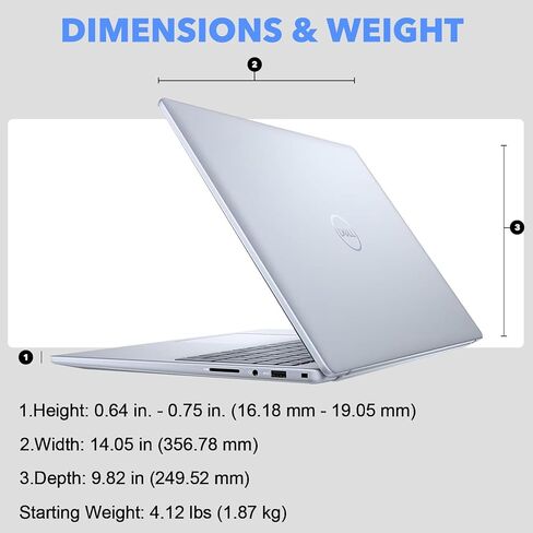 Dell Inspiron 16 Laptop, 16" 16:10 FHD+ (1920 x 1200) Touchscreen Business Laptop, Intel Core 7 150U, 16GB DDR5 RAM, 1TB SSD, Backlit KB with Fingerprint Reader, Windows 11 Pro in Saudi Arabia
