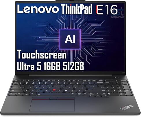 Lenovo ThinkPad E16 Business AI PC Laptop (16" FHD+ Touchscreen, Intel 12-Core Ultra 5 125U (> i7-1355U), 16GB DDR5, 512GB SSD), Fingerprint Reader, Backlit KB, Thunderbolt 4, Ethernet, Win 11 Pro in Saudi Arabia