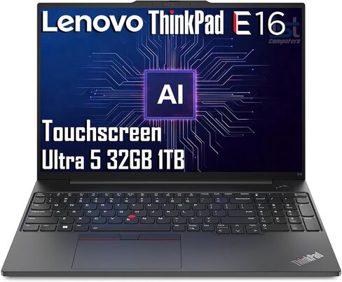 Lenovo ThinkPad E16 Business AI PC Laptop (16" FHD+ Touchscreen, Intel 12-Core Ultra 5 125U (> i7-1355U), 16GB DDR5, 512GB SSD), Fingerprint Reader, Backlit KB, Thunderbolt 4, Ethernet, Win 11 Pro in Saudi Arabia