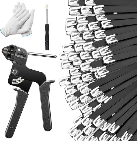 300PCS Cable Ties Kit, 11.8 Inch Heavy Duty Black Metal Zip Ties in Kuwait
