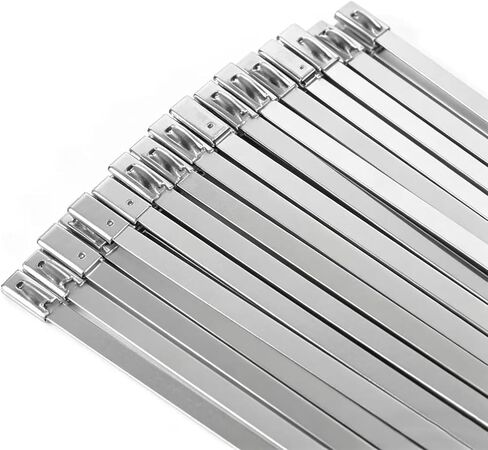 Metal Zip Ties, 50PCS 11.8 Inch, 304 Stainless Steel Heavy Duty Self-Locking Cable Ties, Heat Resistant& Corrosion Proof Metal Ties for Outdoor Fence, Pipes, Vehicle and Farm Machinery in Saudi Arabia