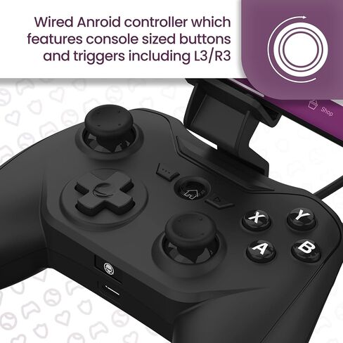 Rotor Riot Gaming Controller for Android – Wired Android Gamepad with Triggers, Power Pass Through Charging, D-Pad - Handheld Game Console Accessory with ZeroG Mobile Device Holder in Saudi Arabia