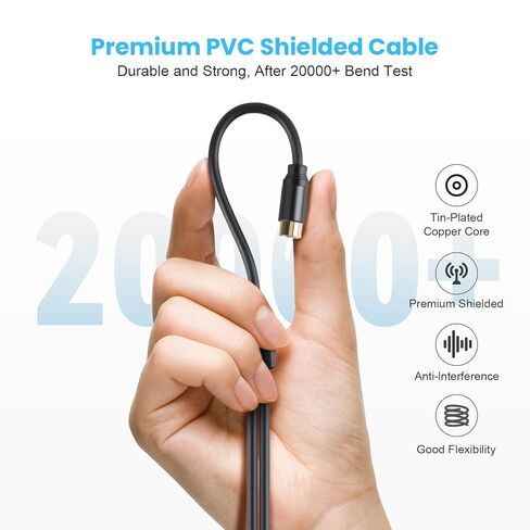 محول صوت Soshine 3.5 مم أنثى إلى 2RCA ذكر (عبوتان)، كابل مقسم RCA مطلي بالذهب إلى 3.5 مم Y للكمبيوتر اللوحي، MP3 إلى مكبرات الصوت، التلفزيون، مكبر الصوت (12 بوصة) in Kuwait