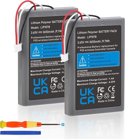 بطارية بديلة من Pickle Power 2650mAh LIP1708 لجهاز Sony PlayStation 5 PS5 DualSense CFI-ZCT1W وحدة التحكم اللاسلكية in Saudi Arabia