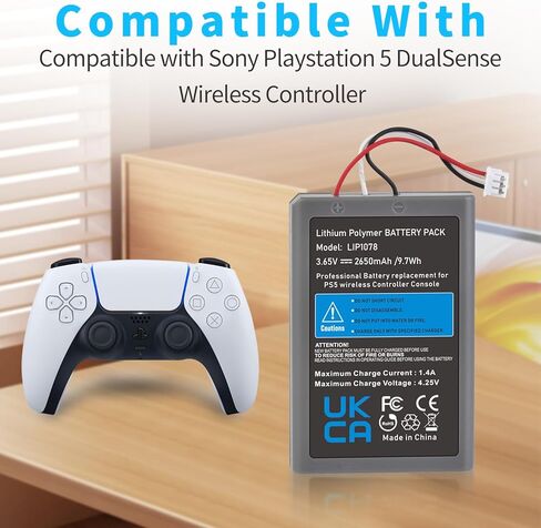بطارية بديلة من Pickle Power 2650mAh LIP1708 لجهاز Sony PlayStation 5 PS5 DualSense CFI-ZCT1W وحدة التحكم اللاسلكية in Saudi Arabia