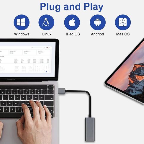 محول USB إلى إيثرنت، محول شبكة جيجابت RJ45 إلى USB بسرعة 1000 ميجا بت في الثانية، التوصيل والتشغيل، متوافق مع Nintendo Switch والكمبيوتر المحمول والكمبيوتر الشخصي وMacBook وWindows وmacOS وLinux in Kuwait