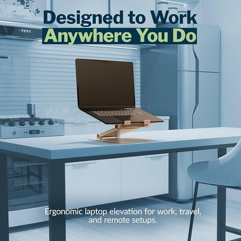 حامل كمبيوتر محمول Vari VariDesk - حامل كمبيوتر من الألومنيوم قابل للتعديل بارتفاع مريح مع وسادات مضادة للانزلاق، يناسب أجهزة الكمبيوتر المحمولة مقاس 10 بوصة - 17 بوصة، ويدعم ما يصل إلى 9.25 رطل - فضي (مجمع بالكامل) in Kuwait