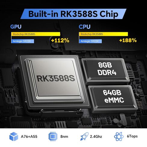 Kinhank Super Console X5 PRO Video Game Console with 11000+ Games,Retro Game Console Compatible with Most Emulators,RK3588S Chipset 8GB+64GB,Support AV1,WiFi 6 BT5.0, 8K UHD Output,Wireless Controller in Saudi Arabia