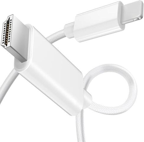 HDMI Cable Adapter for iPhone to TV, 6.6FT Digital AV Adapter 1080P HD Video Sync Screen Connector Compatible for iPhone 14 13 12 11 Pro Max XS XR X 8 to TV Projector Monitor in Saudi Arabia