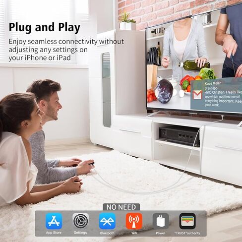 HDMI Cable Adapter for iPhone to TV, 6.6FT Digital AV Adapter 1080P HD Video Sync Screen Connector Compatible for iPhone 14 13 12 11 Pro Max XS XR X 8 to TV Projector Monitor in Saudi Arabia