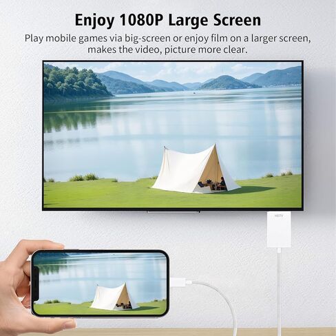 HDMI Cable Adapter for iPhone to TV, 6.6FT Digital AV Adapter 1080P HD Video Sync Screen Connector Compatible for iPhone 14 13 12 11 Pro Max XS XR X 8 to TV Projector Monitor in Saudi Arabia