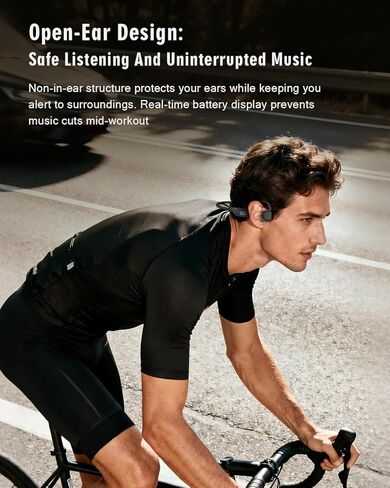 Bone Conduction Headphones, 14H Playtime Bluetooth 6.0 Open-Ear Earbuds with Mic, IPX5 Waterproof Lightweight Headset, Wireless Sport Earphones for Running, Cycling, Gym Workouts(Black) in Saudi Arabia