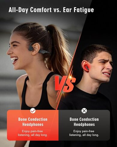 Bone Conduction Headphones, 14H Playtime Bluetooth 6.0 Open-Ear Earbuds with Mic, IPX5 Waterproof Lightweight Headset, Wireless Sport Earphones for Running, Cycling, Gym Workouts(Black) in Saudi Arabia