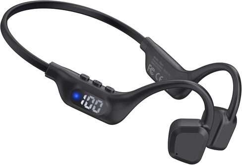 Bone Conduction Headphones, 14H Playtime Bluetooth 6.0 Open-Ear Earbuds with Mic, IPX5 Waterproof Lightweight Headset, Wireless Sport Earphones for Running, Cycling, Gym Workouts(Black) in Saudi Arabia