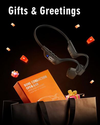 Bone Conduction Headphones, 14H Playtime Bluetooth 6.0 Open-Ear Earbuds with Mic, IPX5 Waterproof Lightweight Headset, Wireless Sport Earphones for Running, Cycling, Gym Workouts(Black) in Saudi Arabia